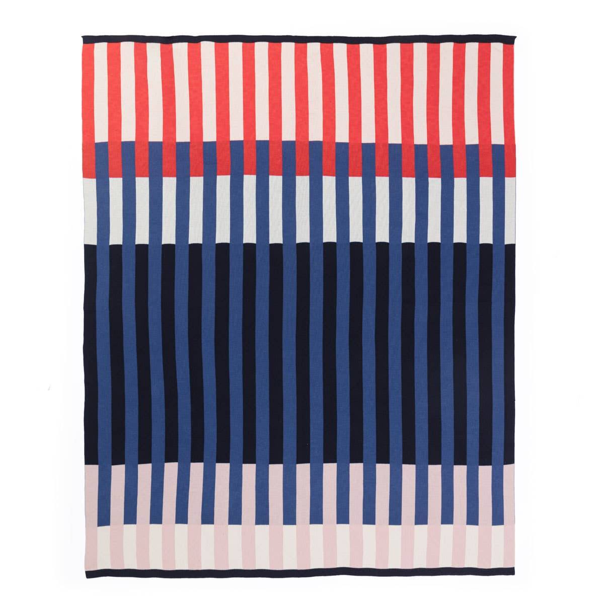 Sophie Home Ltd - Cotton Knit Throw Blanket: Studie Navy