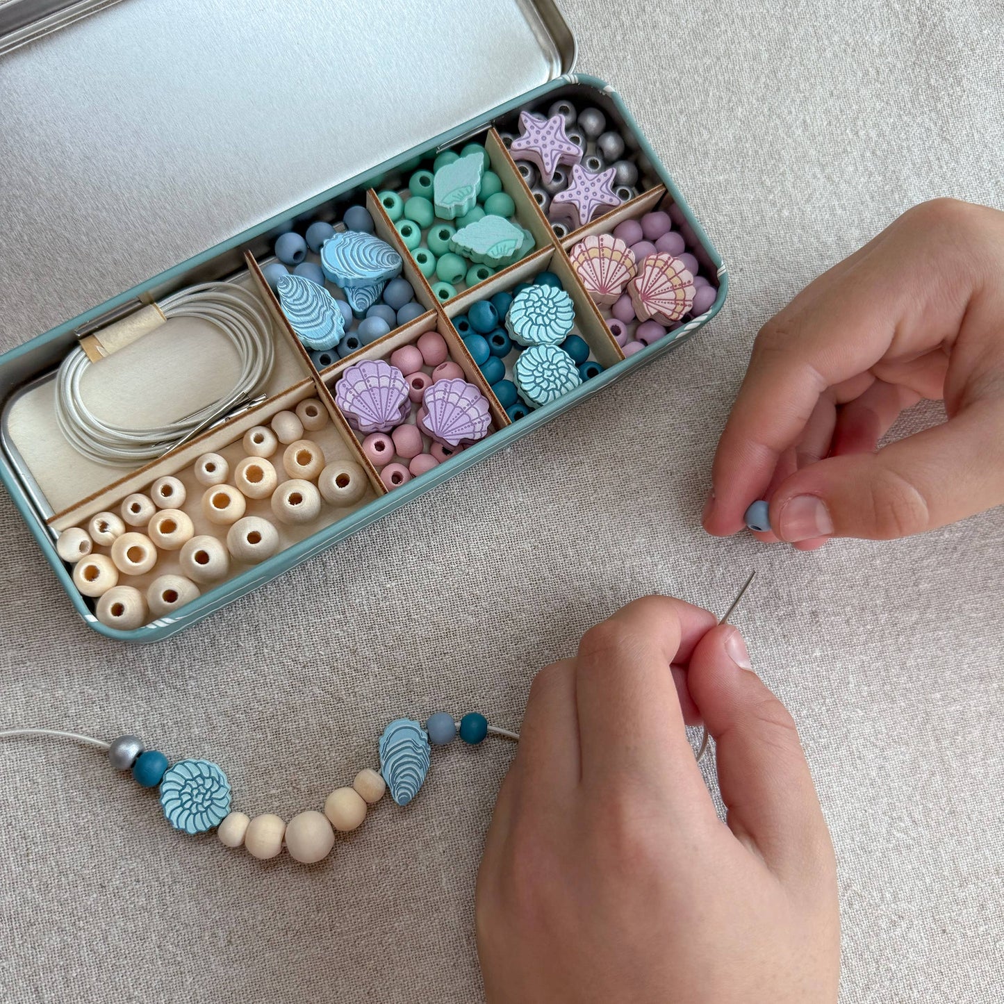 Cotton Twist Seashell Bracelet Bead Kit