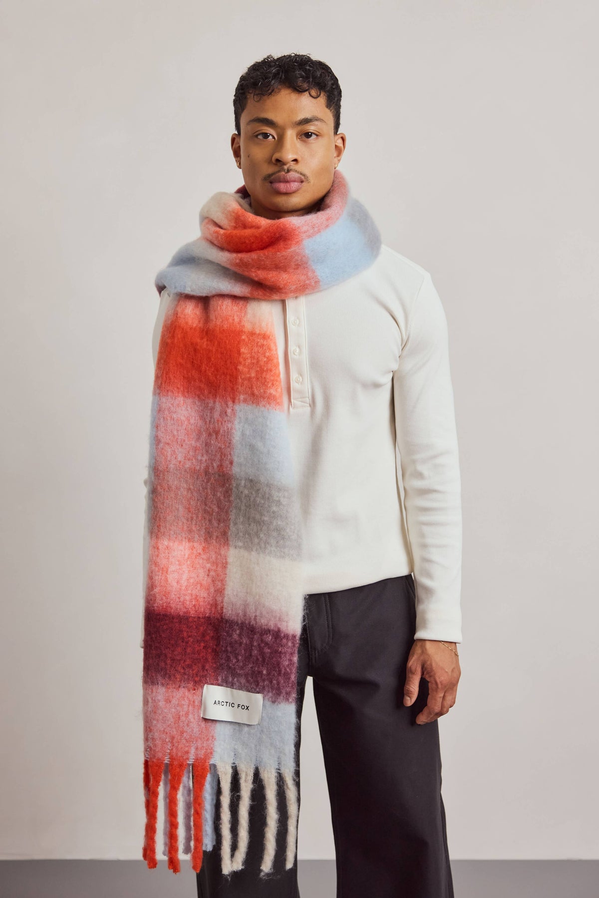 ARCTIC FOX & CO. - The Reykjavik Scarf - 100% Recycled - Red Blue Check - AW26