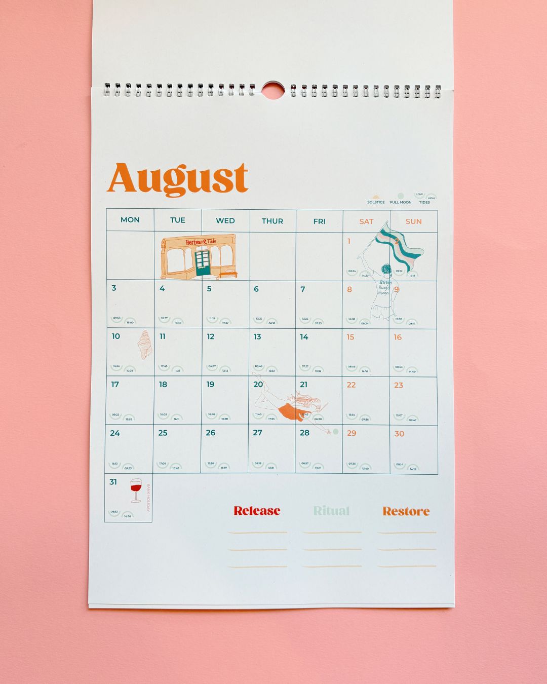 Harbour & Tide 2026 Calendar: Release, Ritual,  Restore.