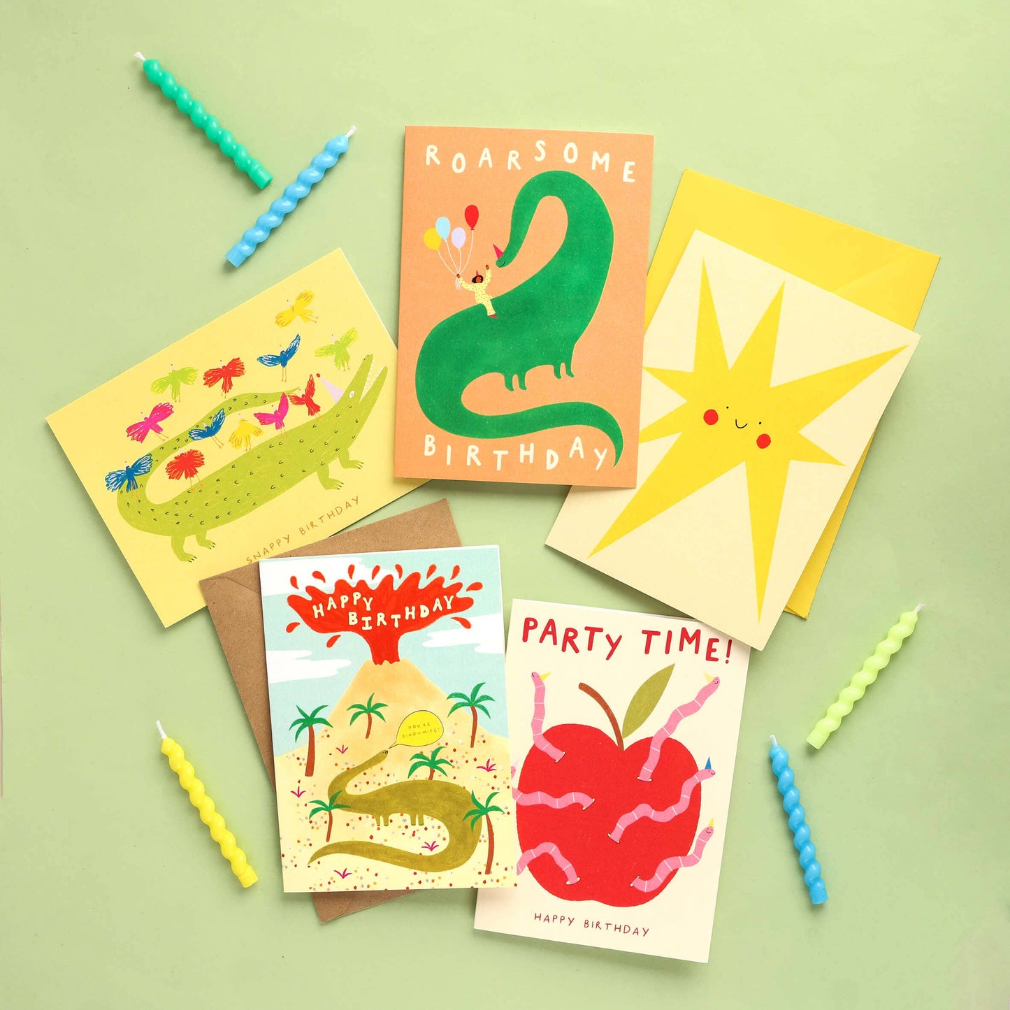 Little Black Cat Illustrated | USA Duties Paid - Worm Party Birthday Card | Fun Birthday Card | Kids Card