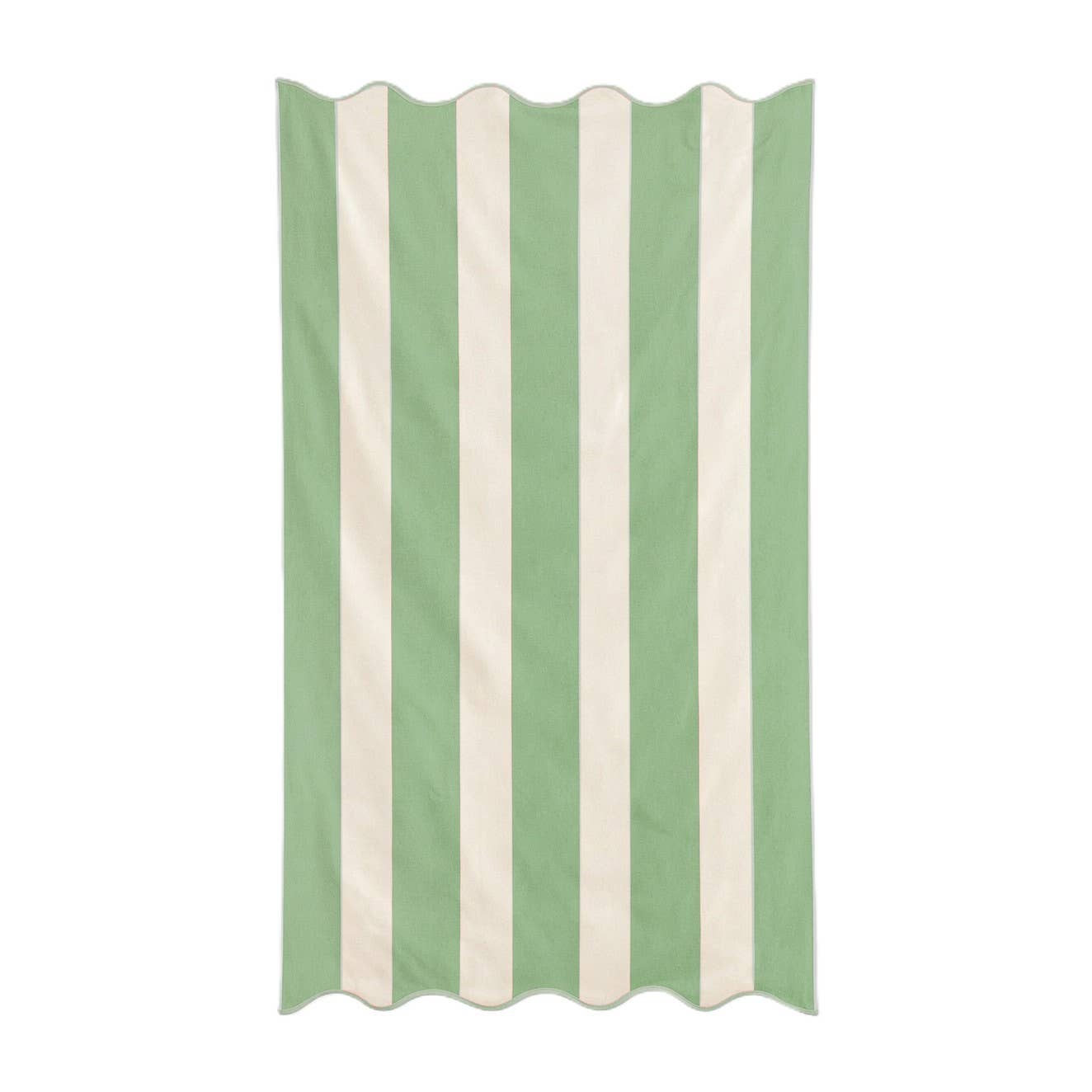 Allure Bath Fashions - Large Scalloped Striped Beach Towel 90 x 170cm - 100% Cotton: Ice Blue