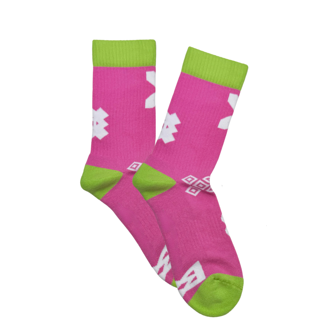 Afropop - Pink Icon Sports Socks: S/M