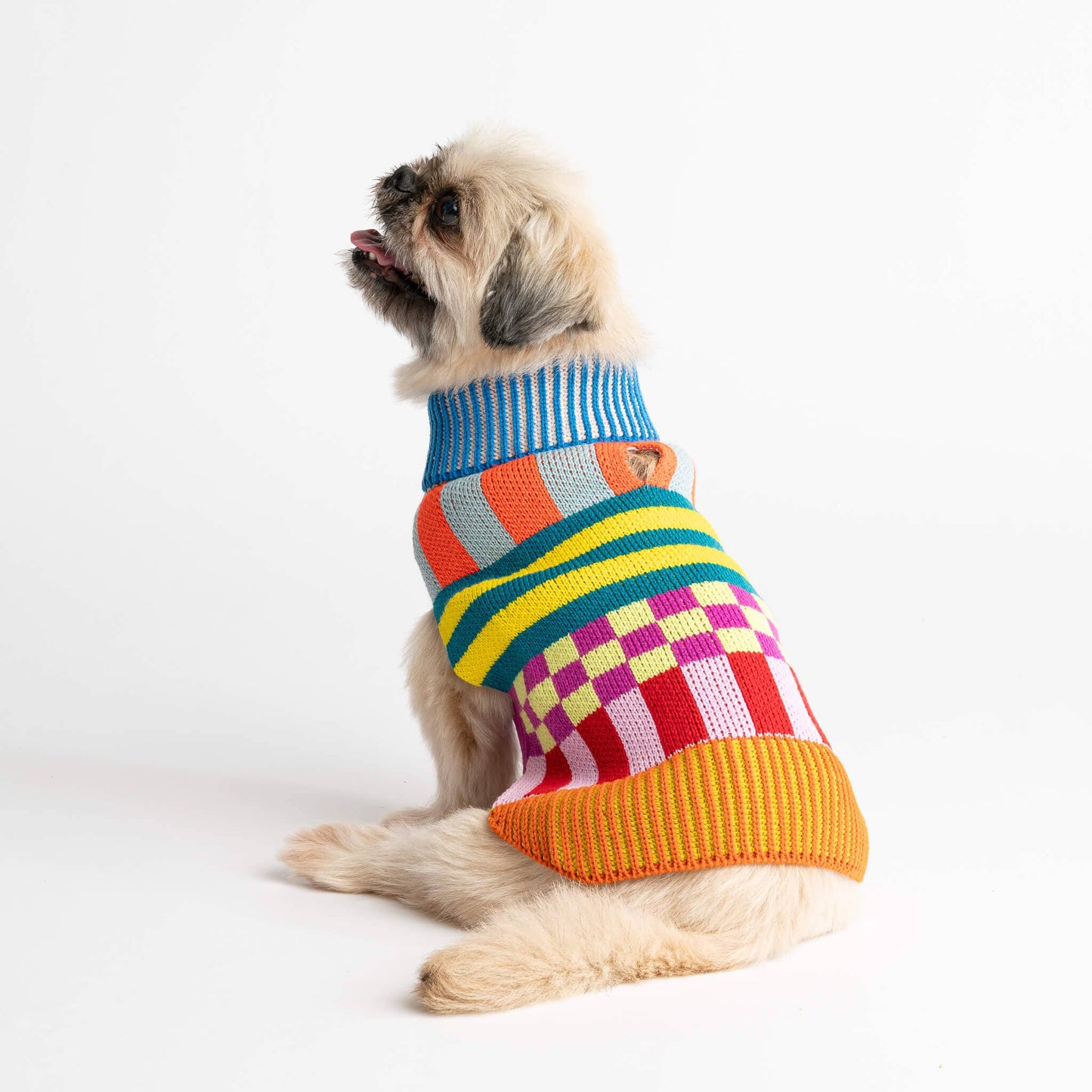 VERLOOP Pattern Patch Dog Sweater: Rainbow