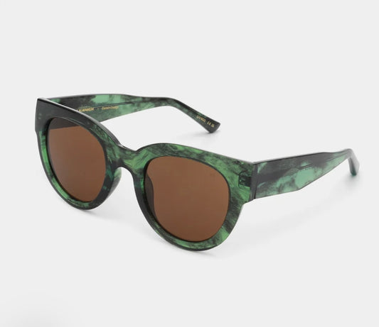 A.KJAERBEDE SUNGLASSES LILY GREEN MARBLE TRANSPARENT
