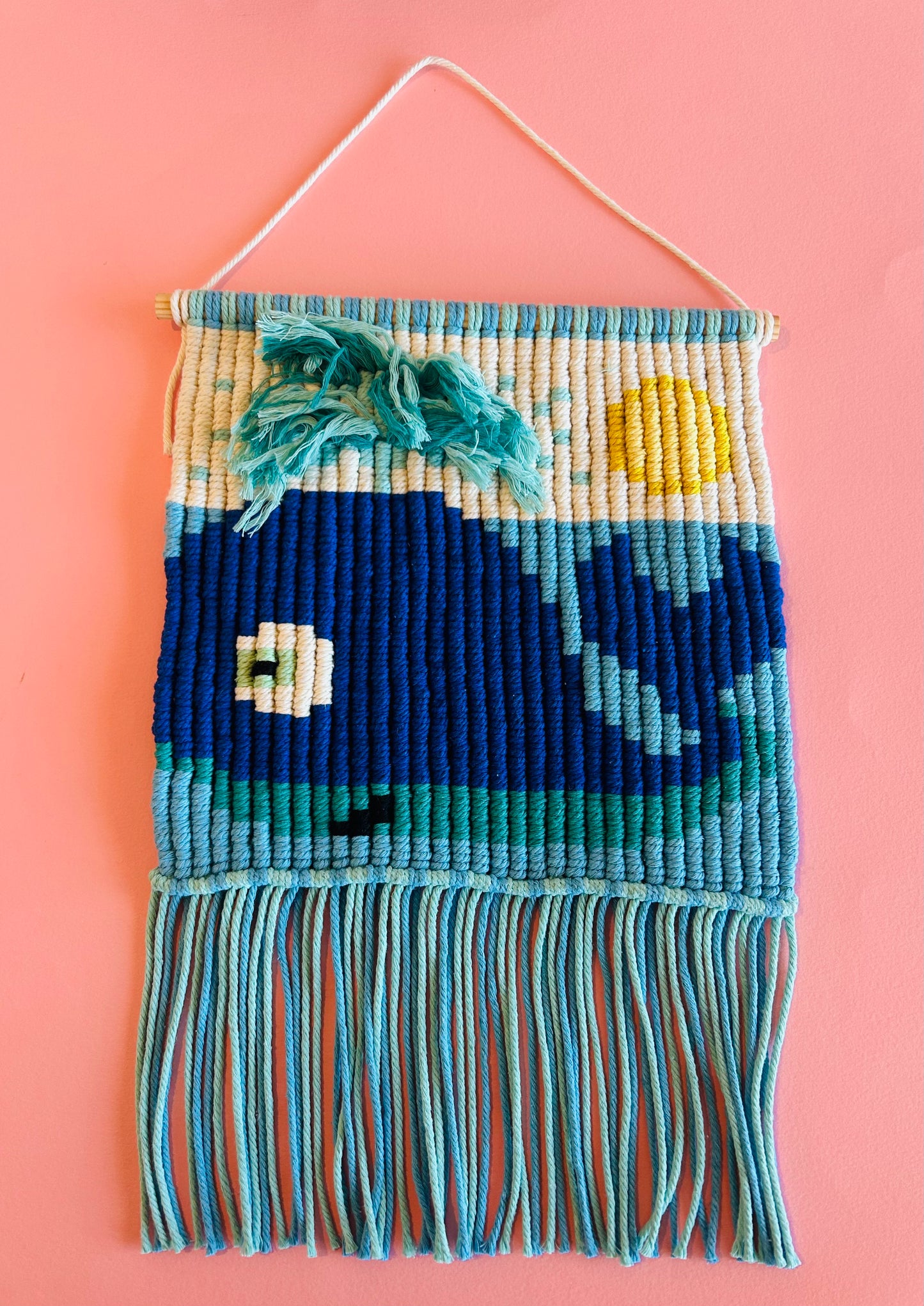 Tapestry wall hanging whale