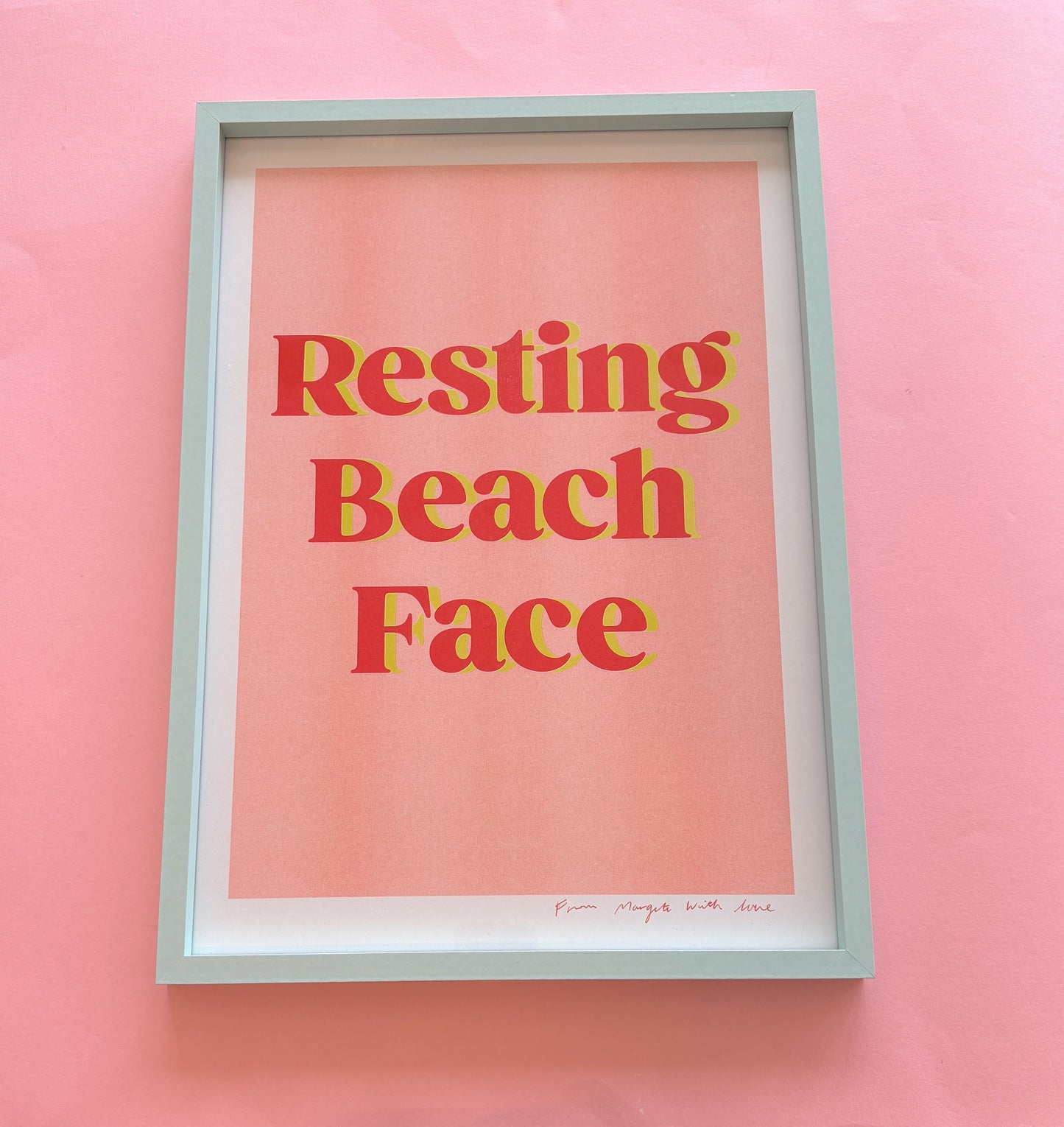 Resting Beach Face A3 Riso print