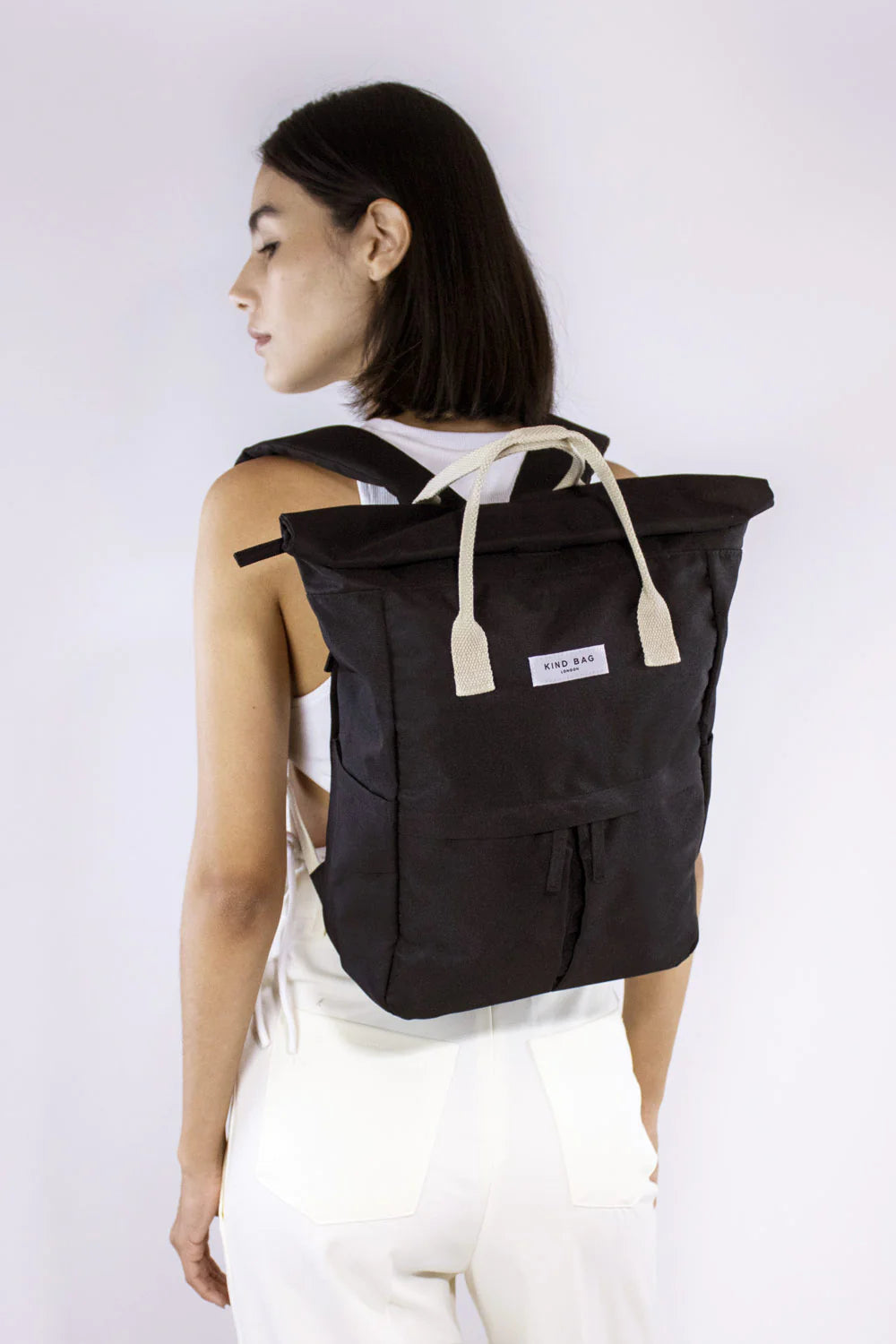 Kind Bag Hackney Medium Back Pack  - Pebble Black