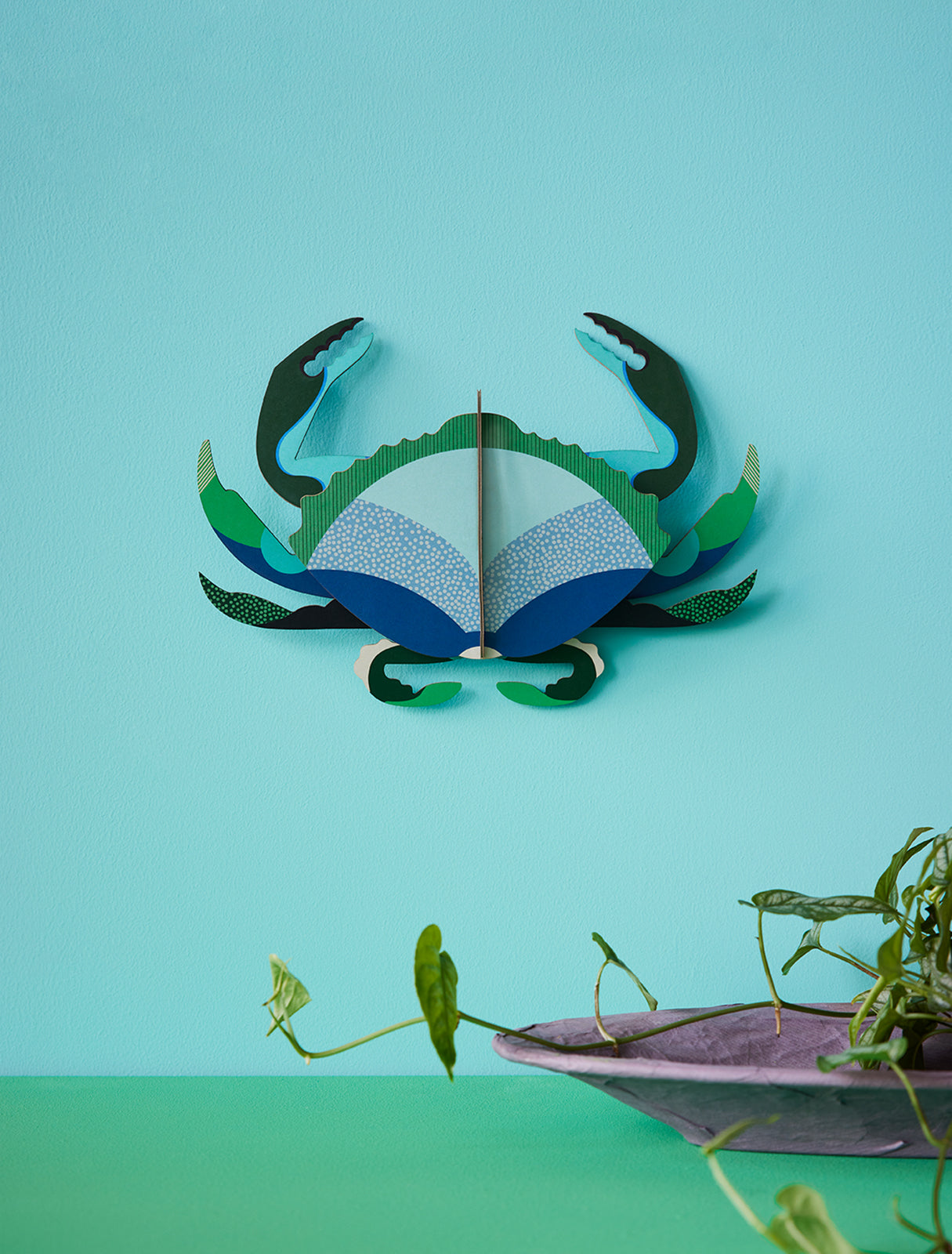 Studio Roof Aquamarine Crab cardboard decoration ornament wall art