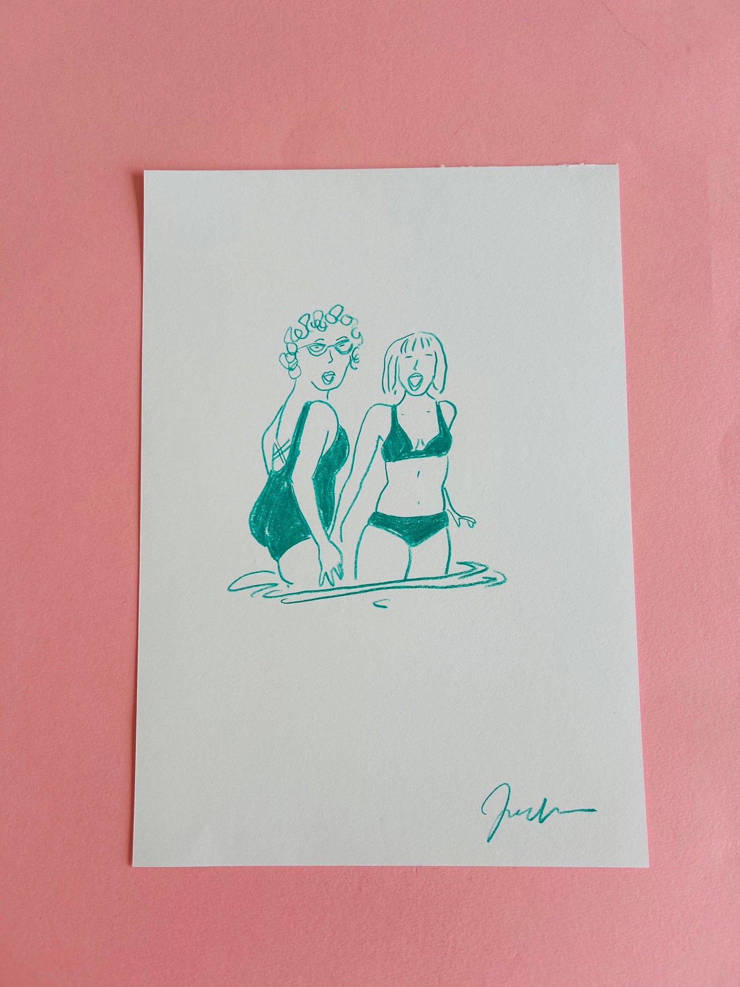 Original Swimmer Drawings by Jane Horgan