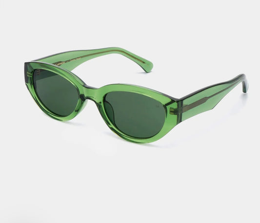 A.KJAERBEDE SUNGLASSES WINNIE LIGHT OLIVE TRANSPARENT