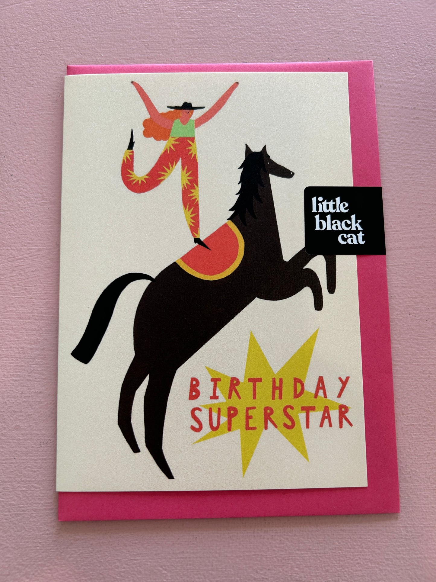 Little Black Cat - Superstar Birthday Card