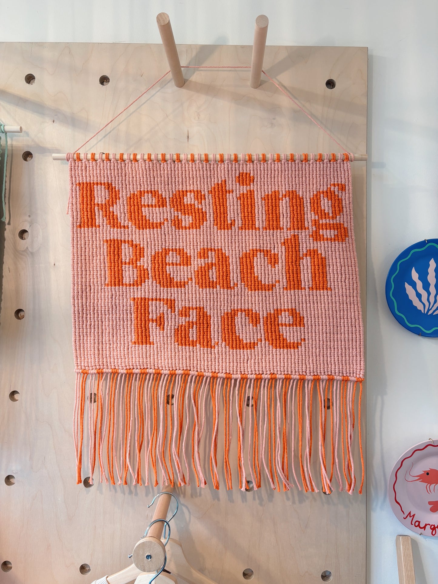 Resting Beach Face Wall Tapestry