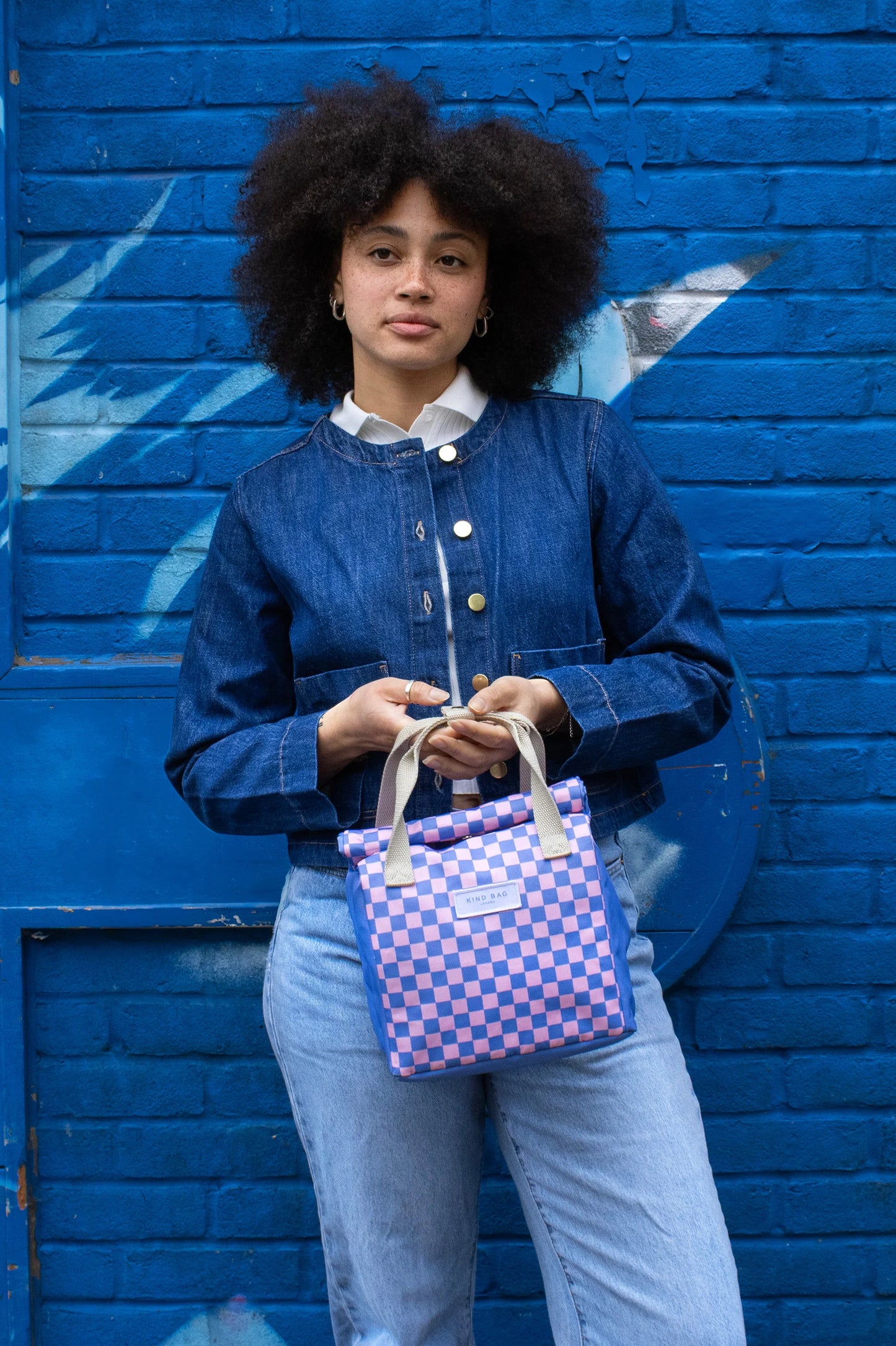 Kind Bag Lunch Bag | Checkerboard Blue & Pink