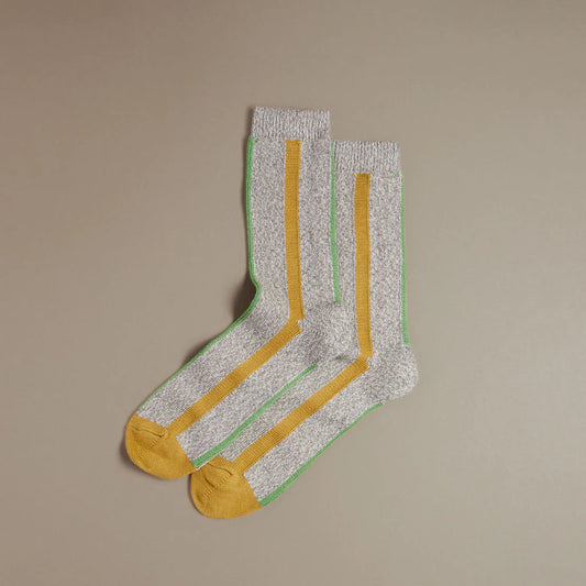 Rove Organic Cotton Socks | Vertical Stripe Green