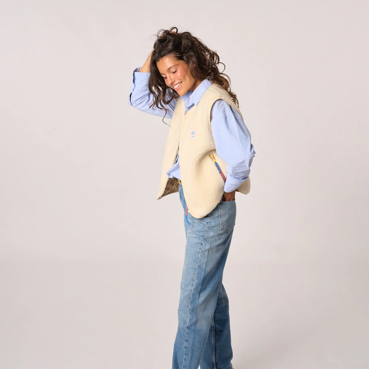 BILLYBELT Sherpa Gilet - Ivory