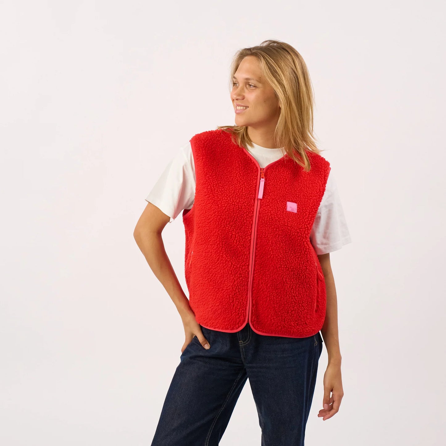 BILLYBELT Sherpa Gilet - Red