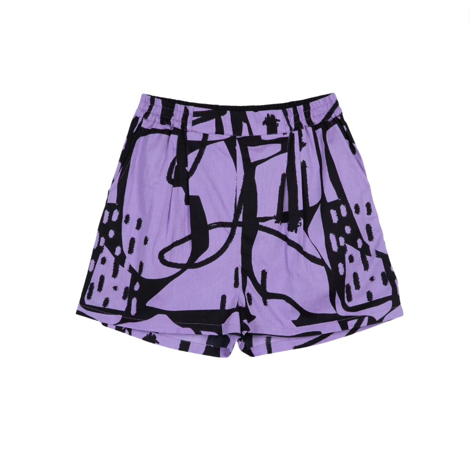 Miss Pompom Lilac Paint Splash Holiday Shorts