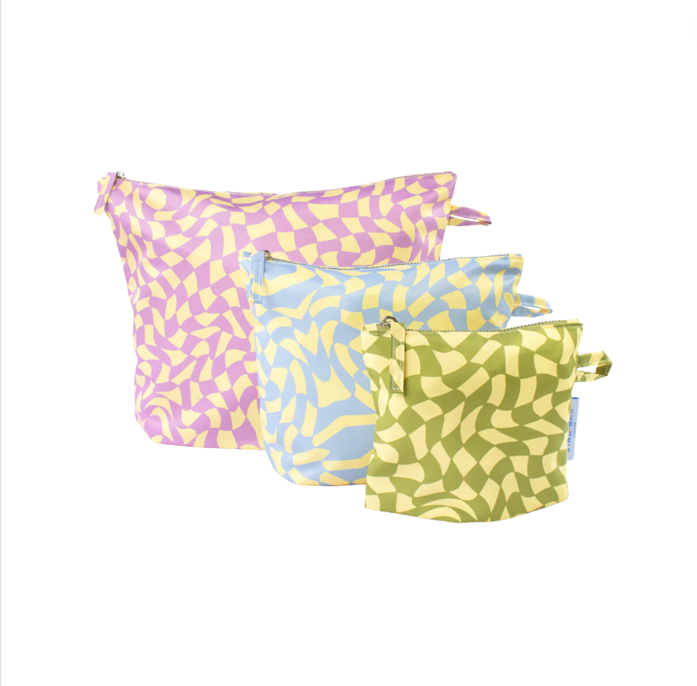Kind Bag Pouches, set of 3 - Wavy Check