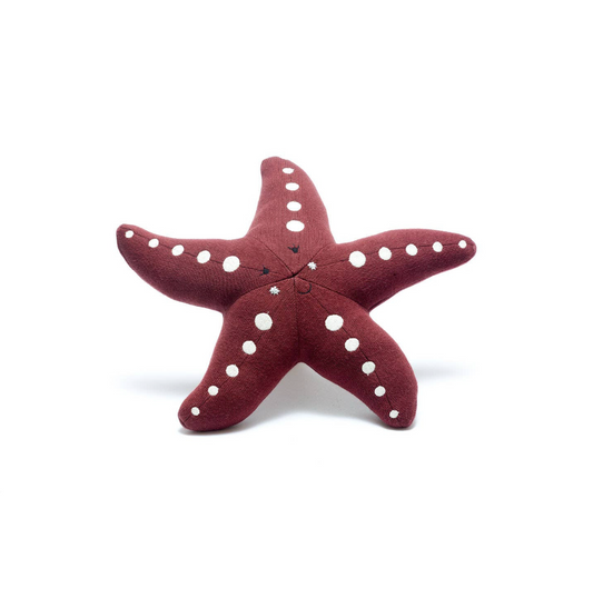 Sweet Baby  / Best Years Ltd - Knitted Starfish Plush Toy, Organic Cotton Dark Pink