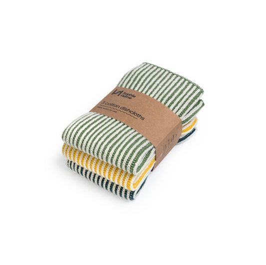 Sophie Home Reusable & Eco-Friendly Cotton Knit Dishcloths: Ribbed Citrus