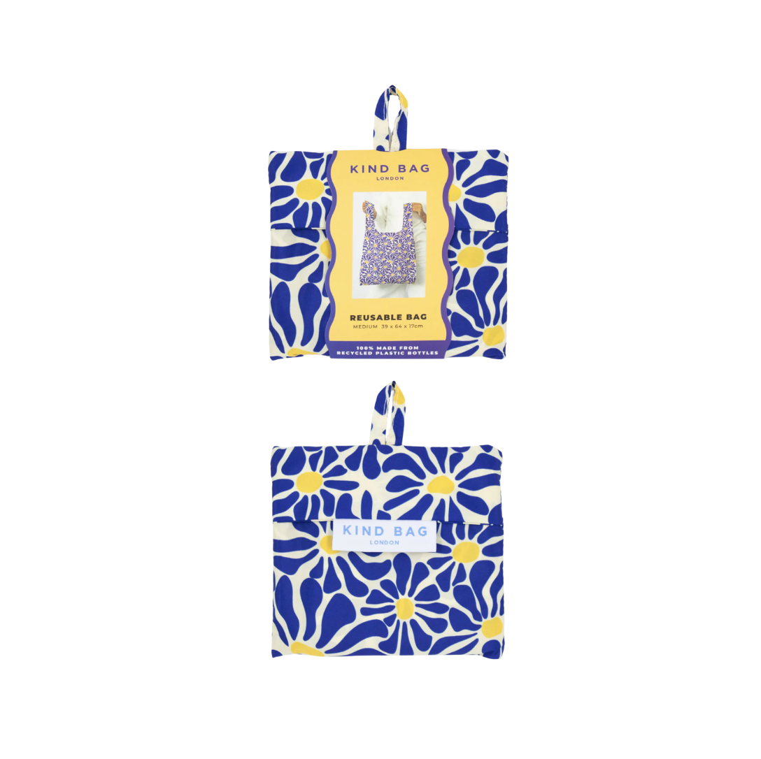 Kind Bag Shopper -Abstract Flowers Blue