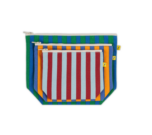 Fluf Zip Pouch Set of 3 - Awning Stripe