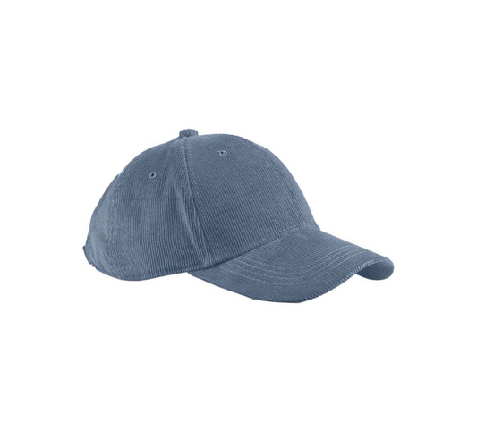 Organic Cord Baseball Cap: Blue