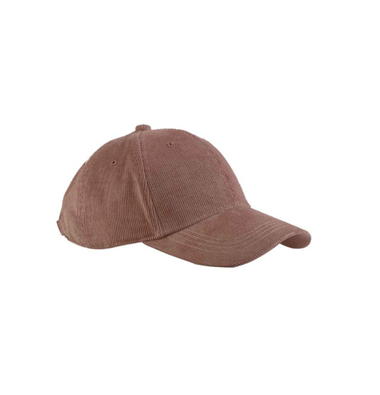 Organic Cord Baseball Cap: Rust