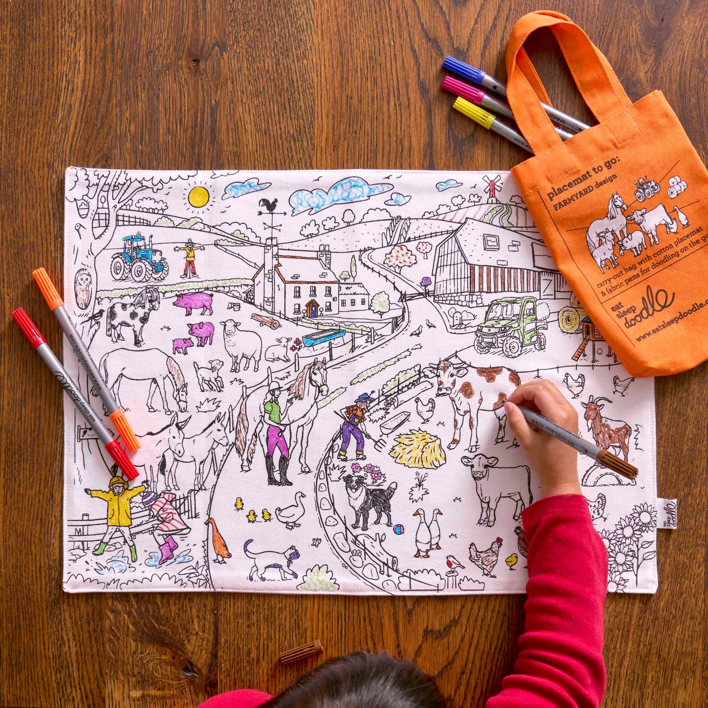 eatsleepdoodle Farmyard Placemat to go