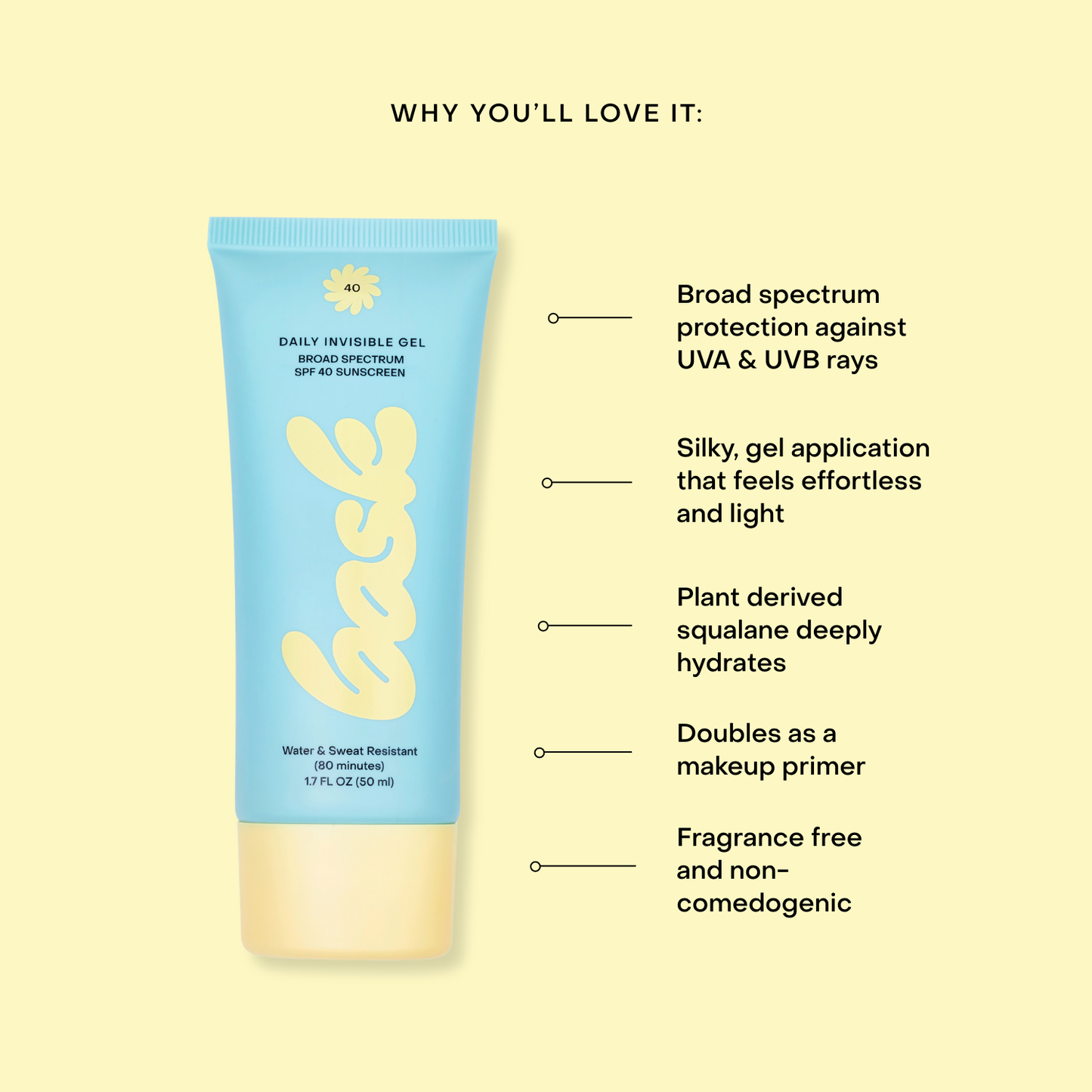 Bask Sunscreen - Bask SPF 40 Daily Invisible Gel Face Sunscreen
