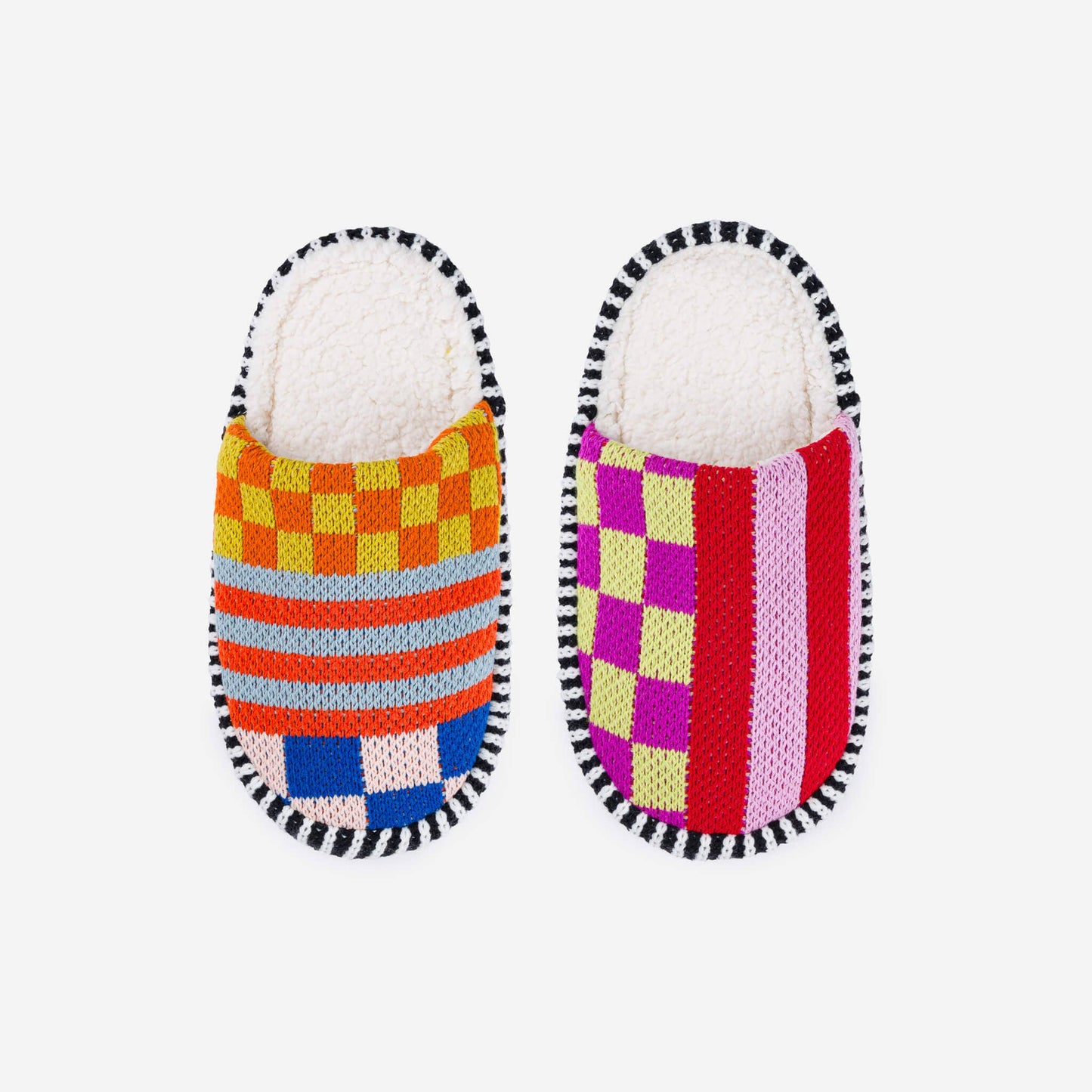 VERLOOP Pattern Patch Slide Slippers: Rainbow