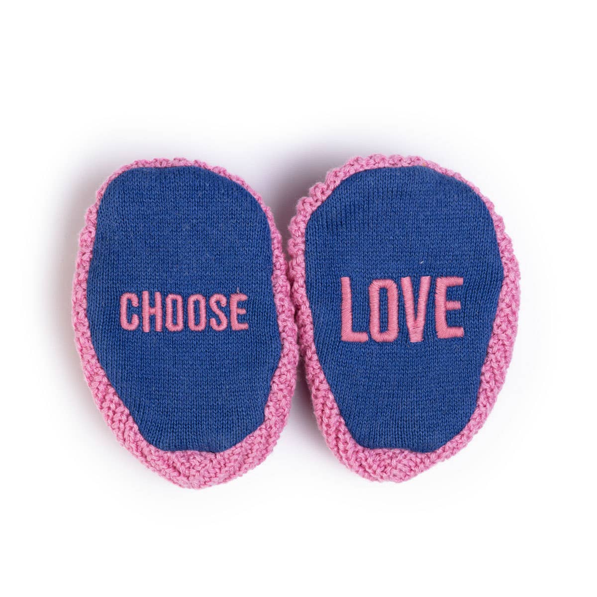 Sophie Home Ltd - Cotton Knit Baby Slipper Socks: Choose Love Pink