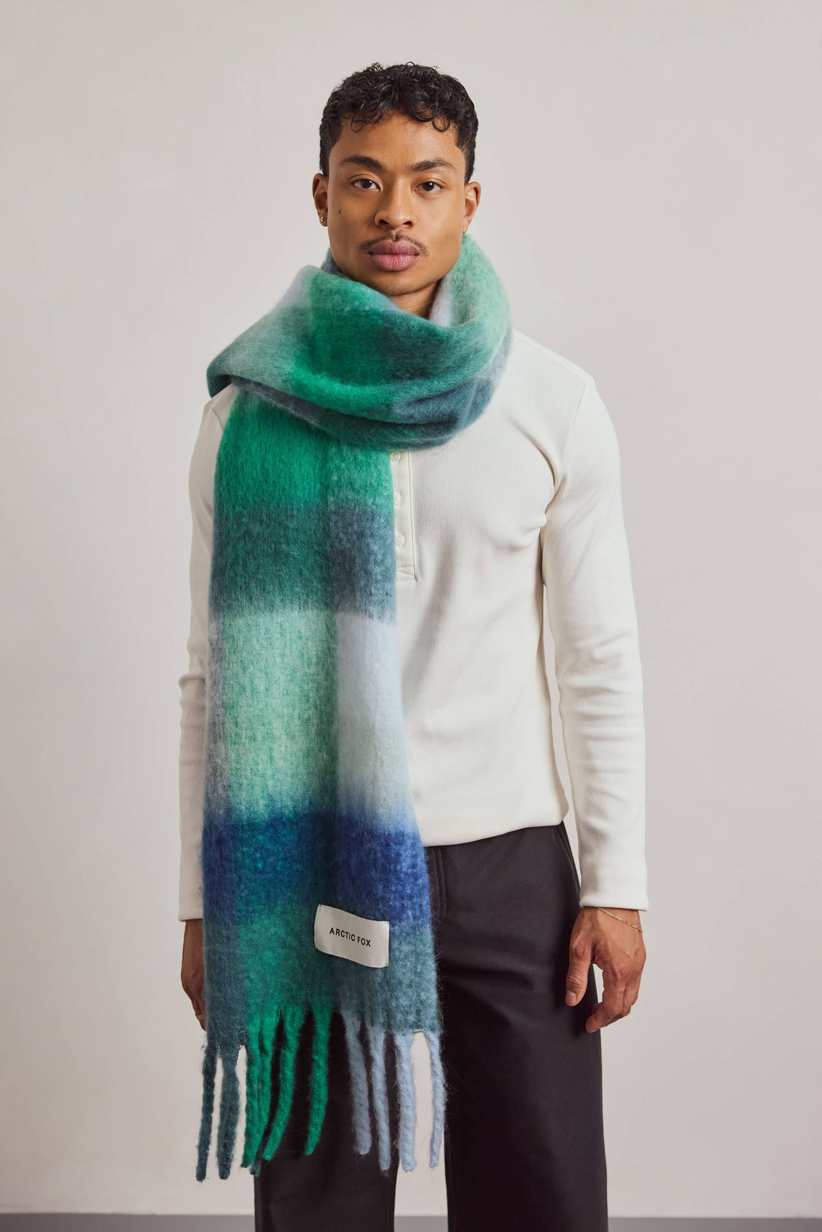 ARCTIC FOX & CO. - The Reykjavik Scarf - 100% Recycled - Emerald Check - AW26