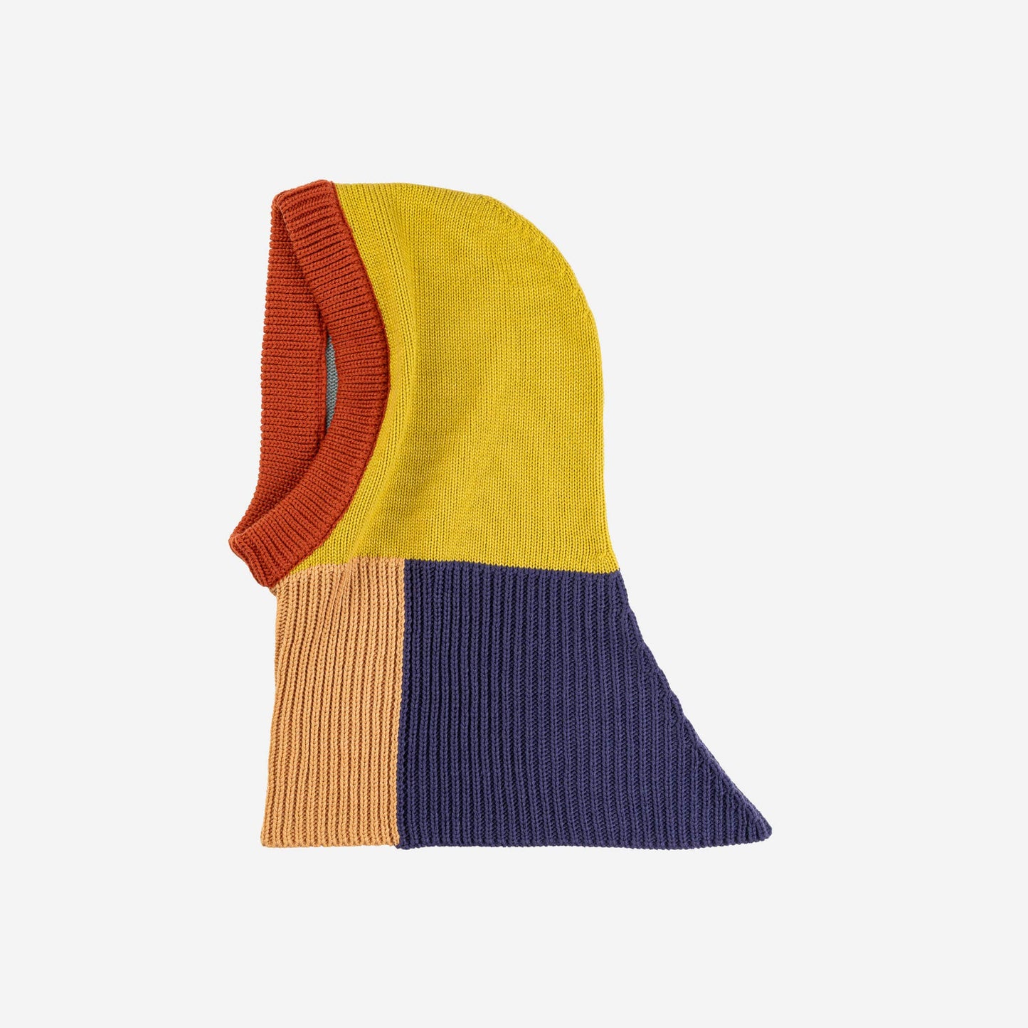VERLOOP Mismatch Knit Hood: Golden Olive Stone Blue
