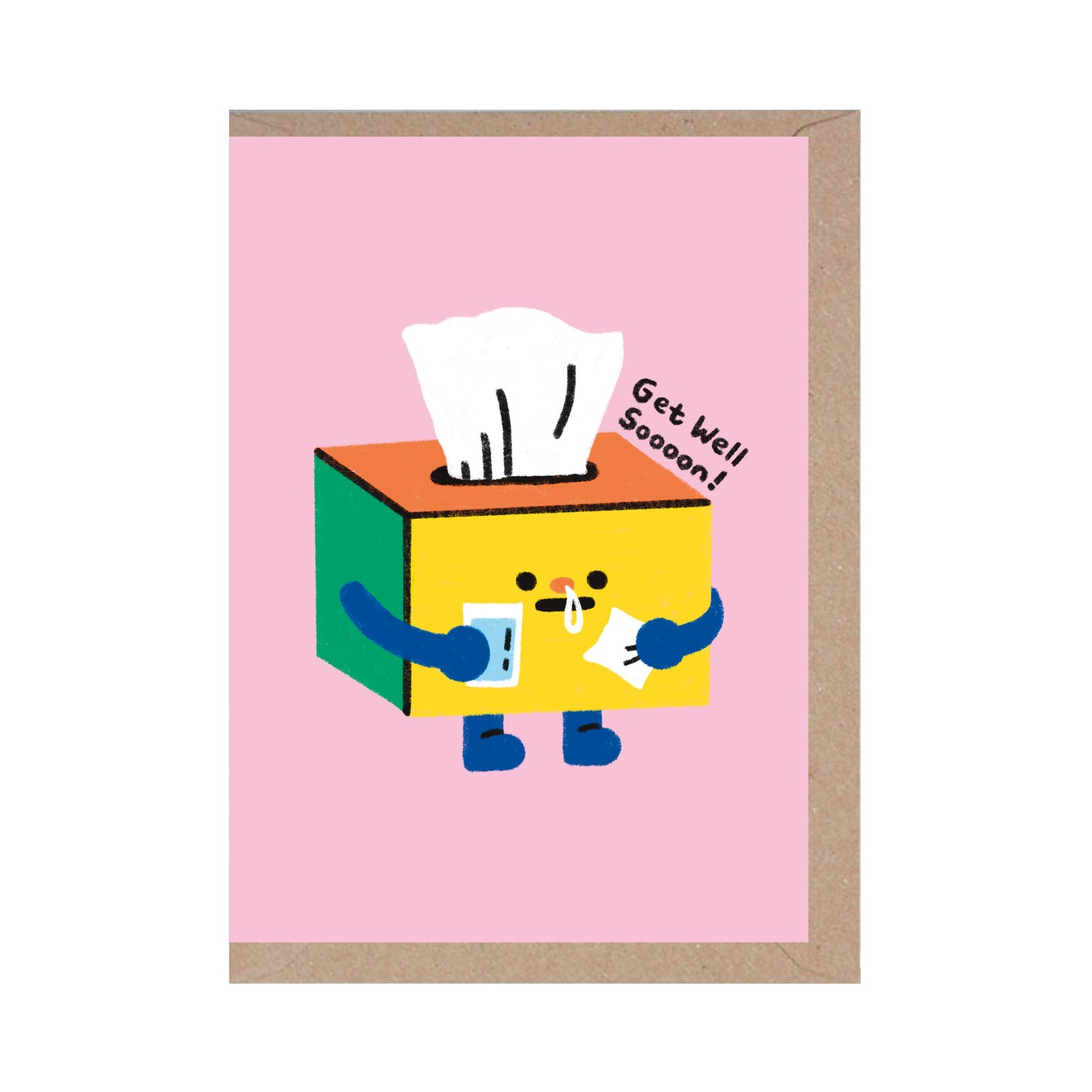 Rumble Cards - Get Well Soon - Cute - Tissues - Feel Better Soon - Happy
