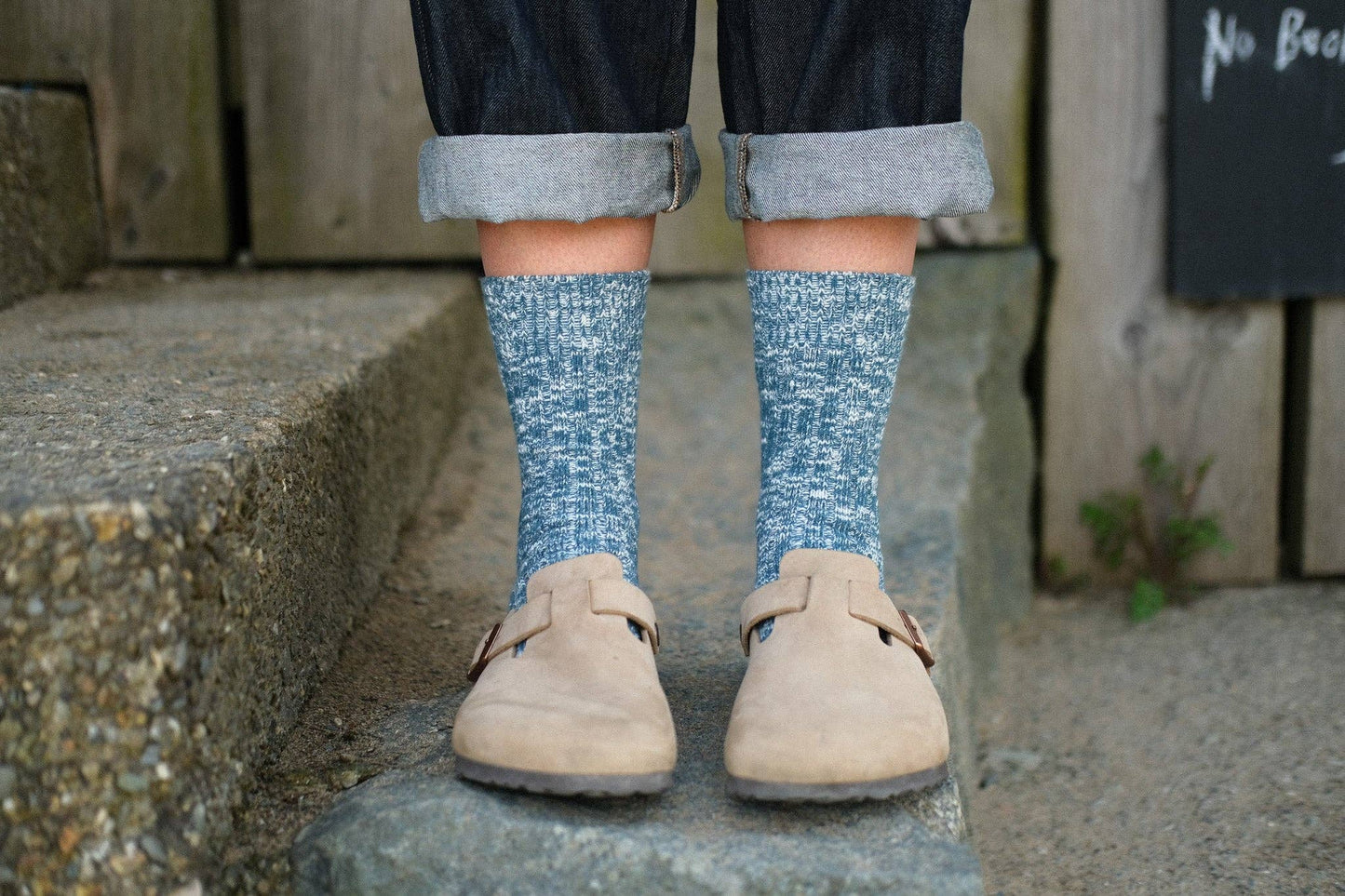 Sock Sisters - Blue Chunky Knit Socks
