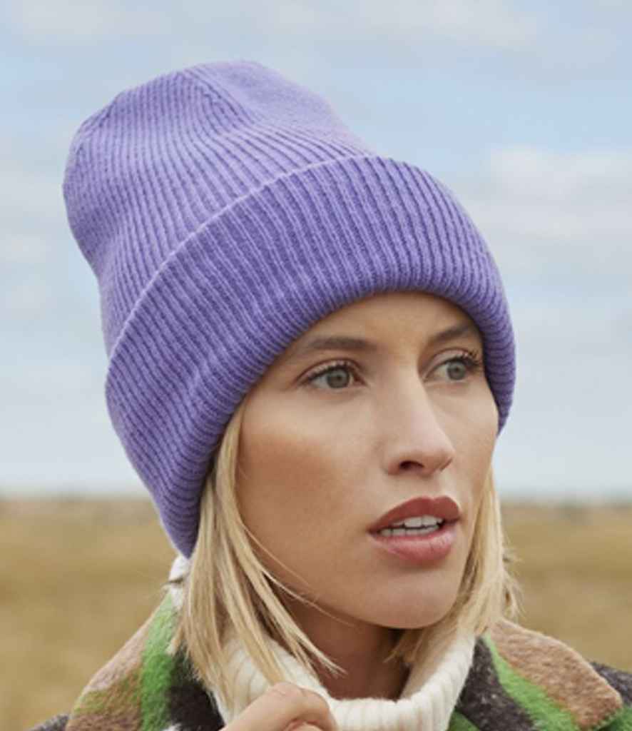 Recycled Deep Cuffed Beanie: Dusty Green