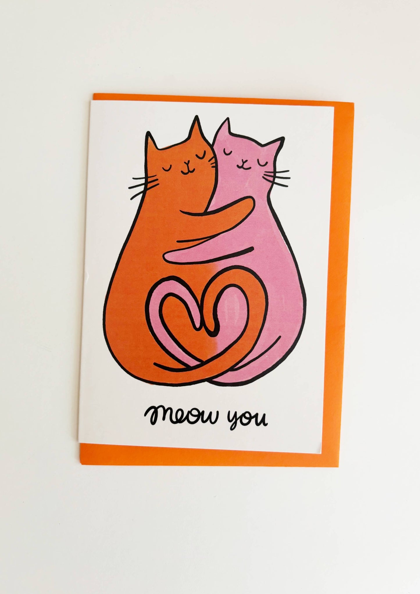 Kitty Kenda Papergoods - Meow You All Occasion Greeting Card: PINK ORANGE