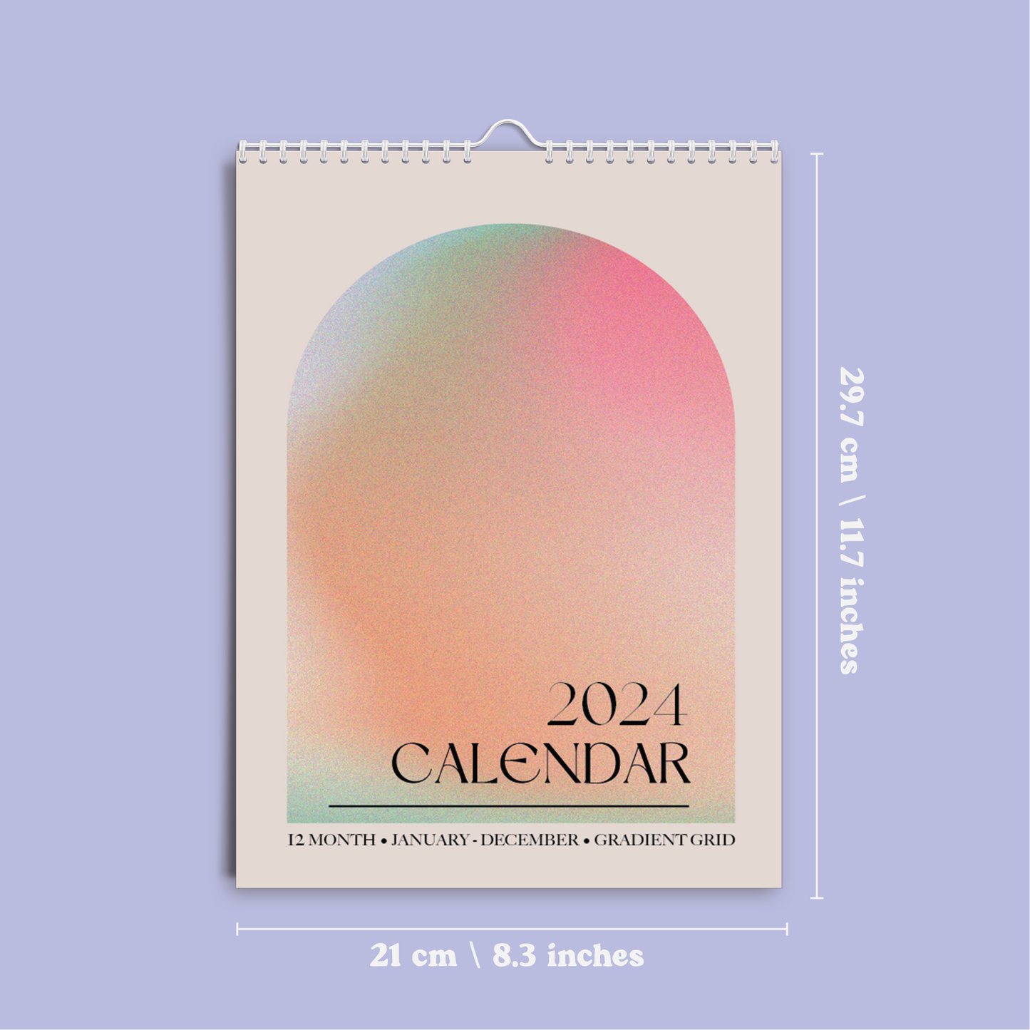 Once Upon a Tuesday - 2024 Wall Calendar | Gradient Grid | A4
