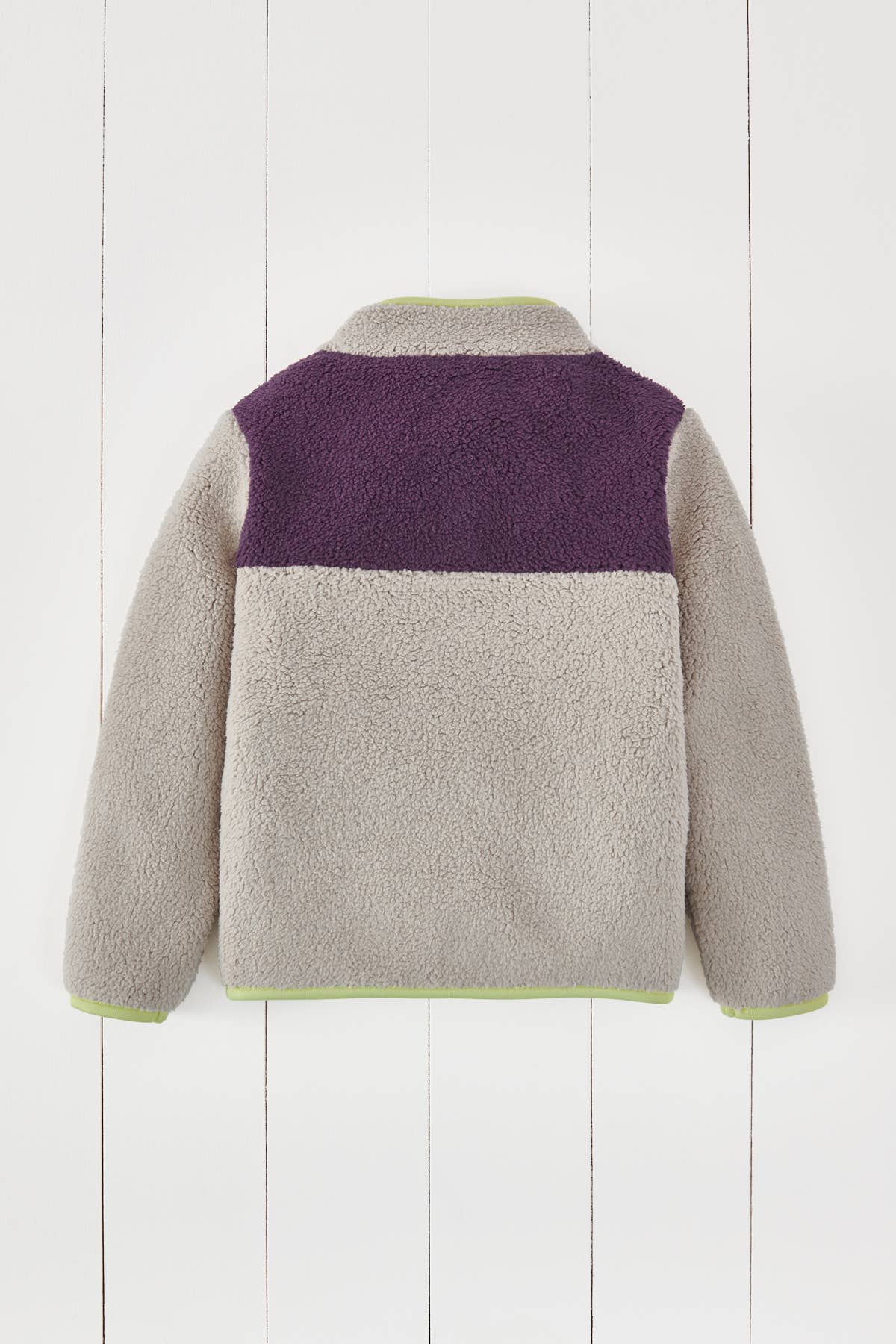 Grass & Air - Amythst Purple & Geothermal Grey Borg Quarter Zip Jumper: 2-6 years