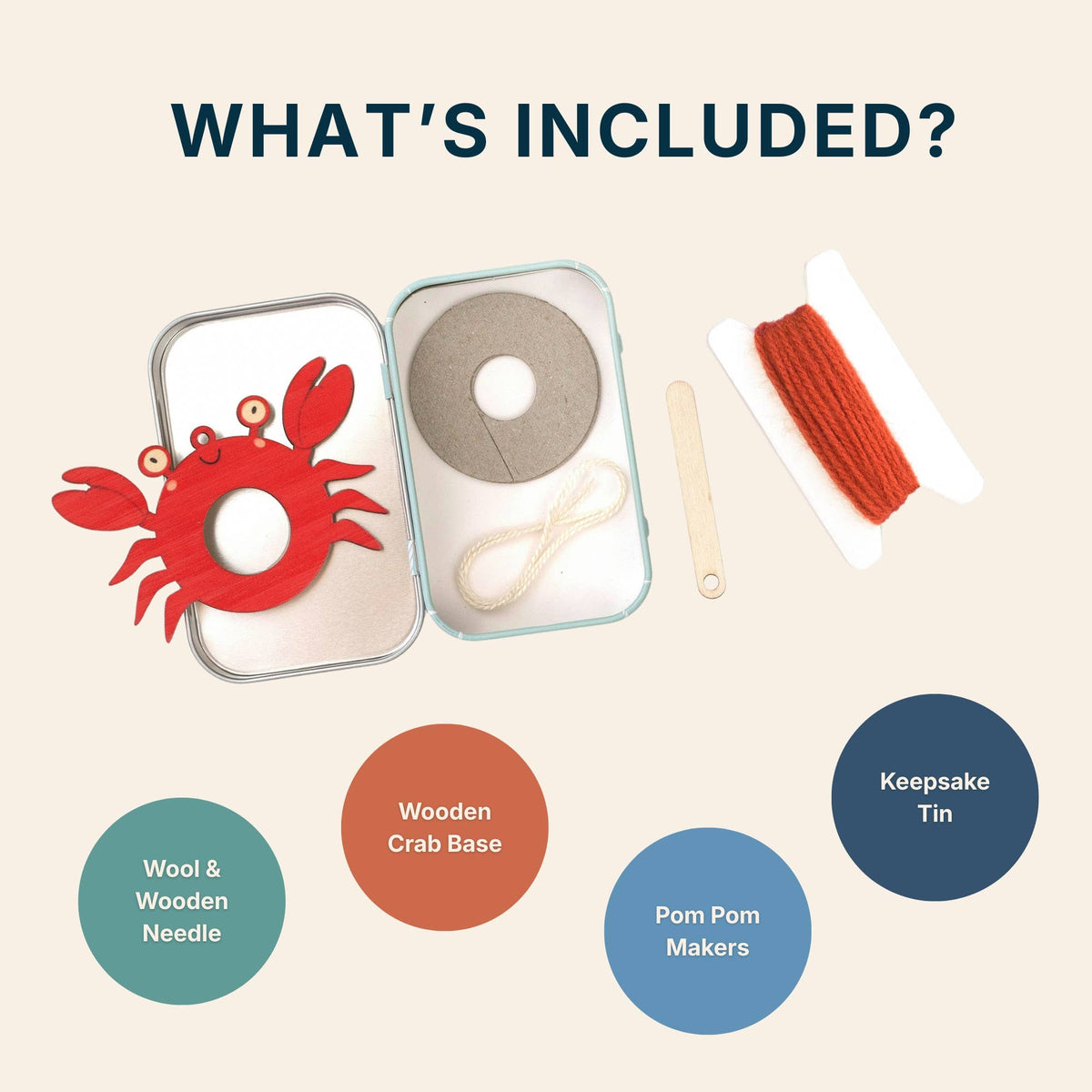 Cotton Twist - Make Your Own Pom Pom Crab Decoration Kit