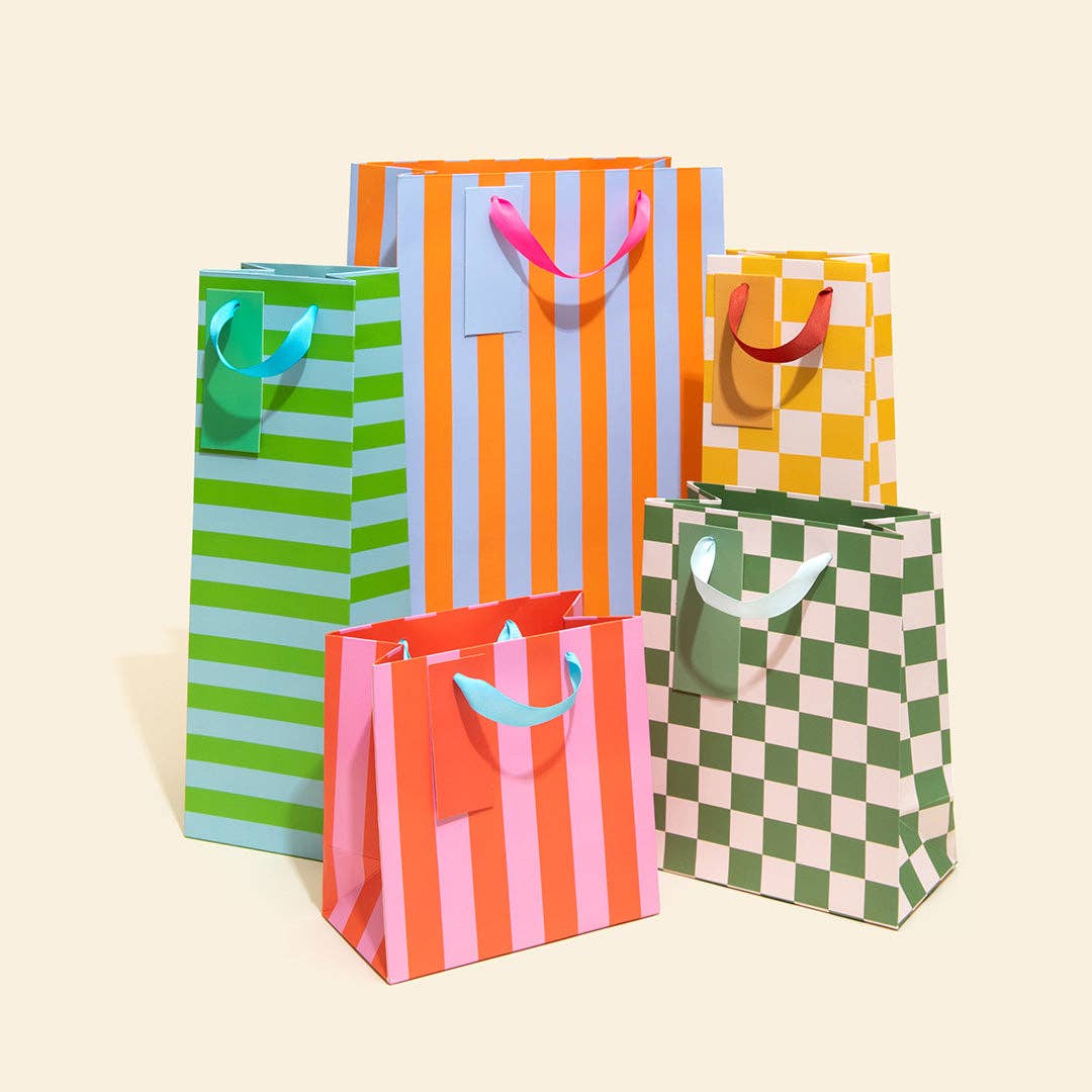 Khaki Checkerboard Medium Gift Bag