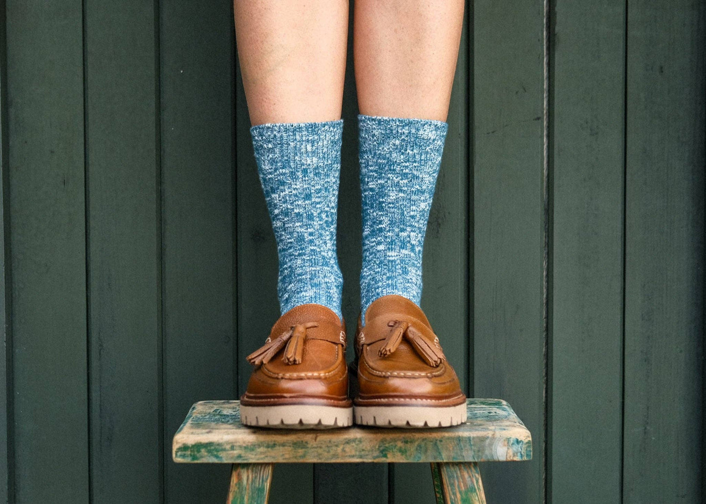 Sock Sisters - Blue Chunky Knit Socks