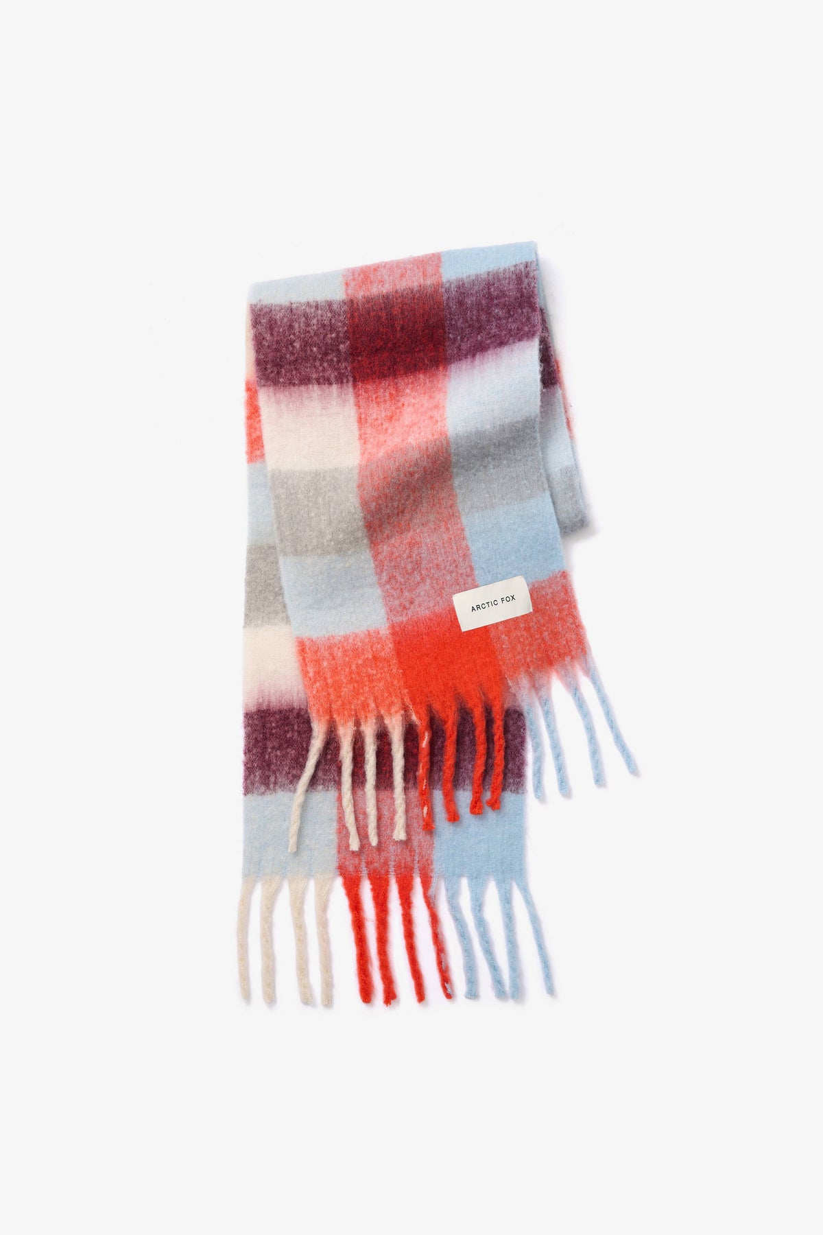 ARCTIC FOX & CO. - The Reykjavik Scarf - 100% Recycled - Red Blue Check - AW26