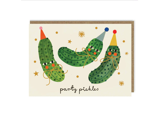 Daria Solak Illustrations - PARTY PICKLES gold foil card