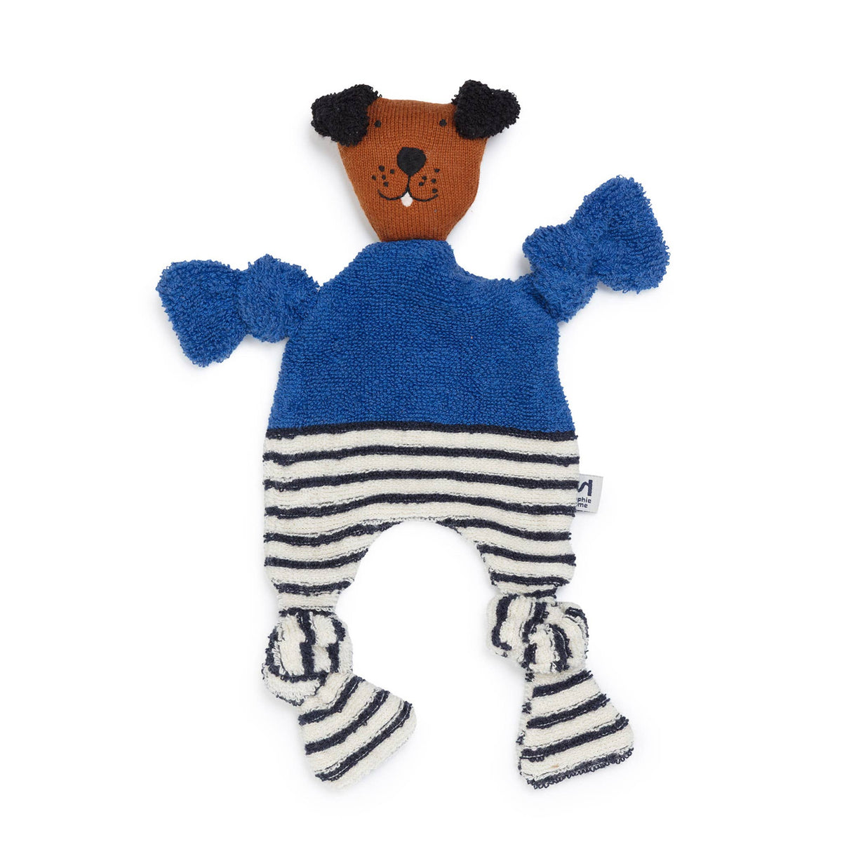 Sophie Home - Cotton Knit Baby Comforter Cuddle Cloth: Dog Cobalt