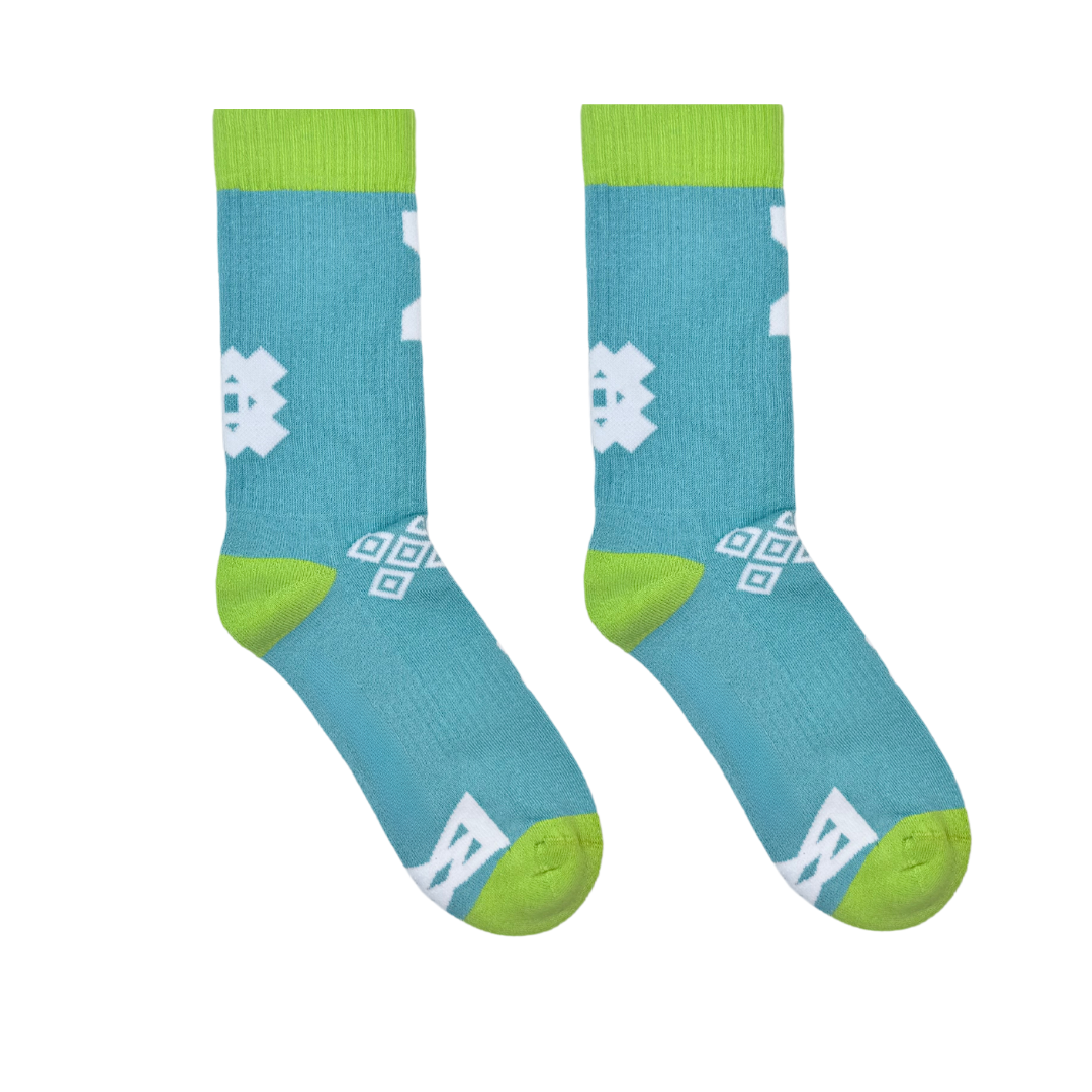 Afropop - Aqua Icon Sports Socks: L/XL