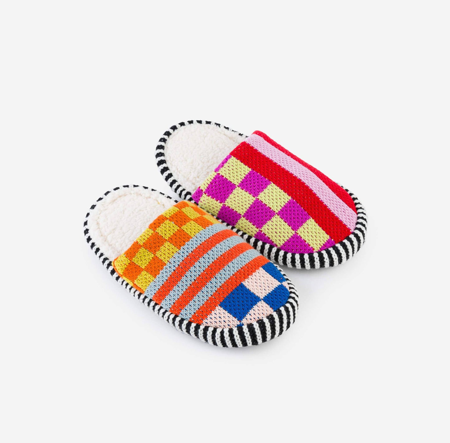VERLOOP Pattern Patch Slide Slippers: Rainbow