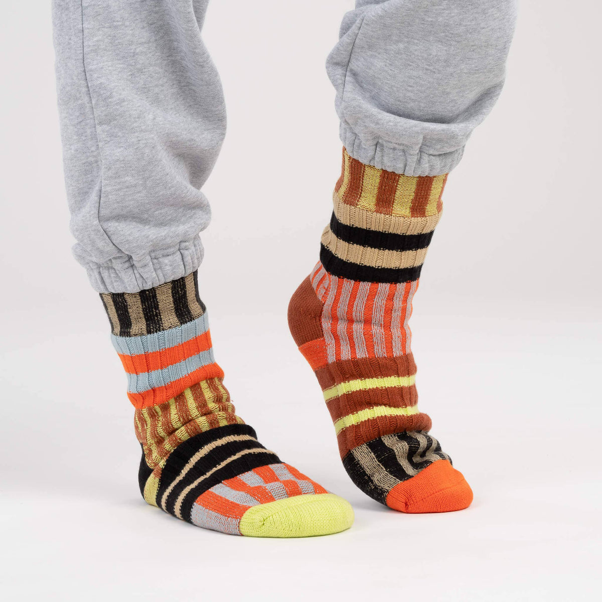 VERLOOP Patchwork Stripe House Socks: Sport